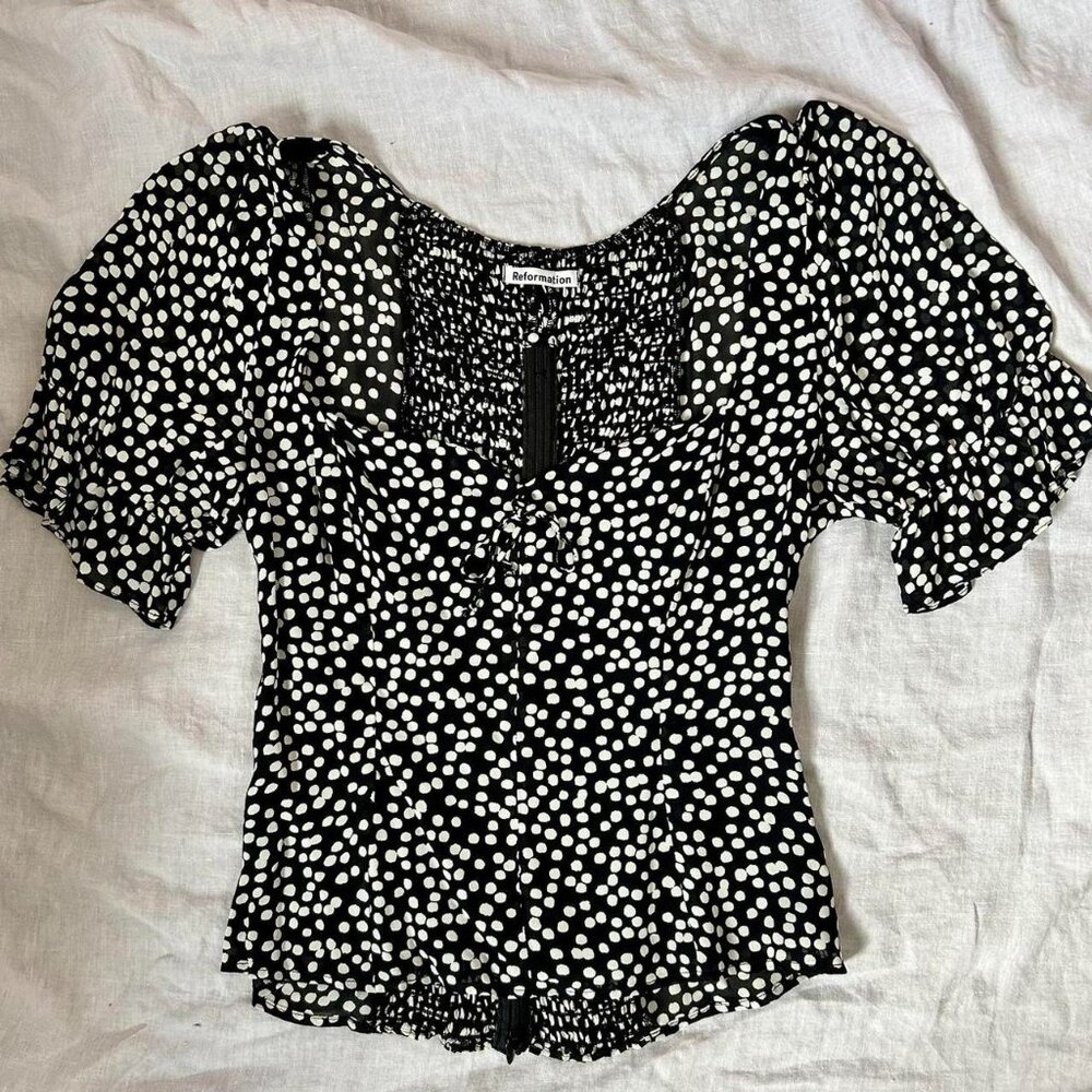 Reformation Delevan Top in Black & White